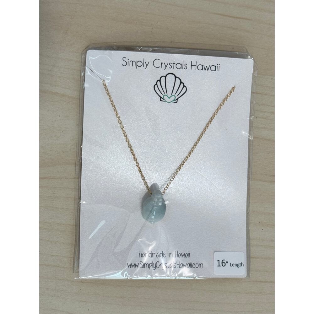 NEW SIMPLY CRYSTALS HAWAII Jade Turtle 16" Necklace